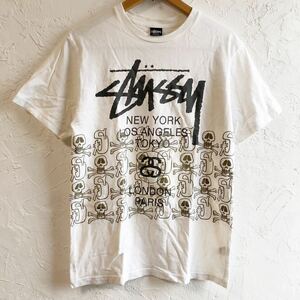 C612 STUSSY ステューシー Tシャツ ワールドツアー 半袖 プリント スカル ロゴ vintage old stussy M