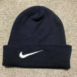 90s vintage NIKE ナイキ ニットキャップ ニット帽 ビーニー 帽子 スウッシュ 刺繍 ヴィンテージ 古着