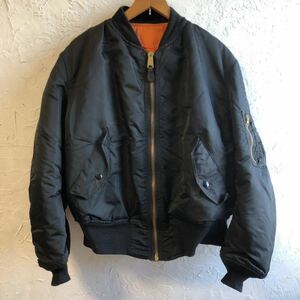 A41 ALPHA INDUSTRIES MA-1 フライトジャケット ミリタリージャケット アルファインダストリーズ ブラック USA アメリカ製 LARGE vintage 