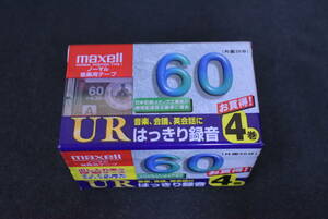  new goods unopened /maxell/mak cell / cassette tape /UR60/4 volume /60 minute / normal / music for tape / recording / tape /UOW207