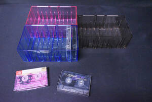 昭和レトロ/カセットテープ/収納/ケース/cassette block 10/カセットブロック/小物/ボックス/3個セット/UOW223
