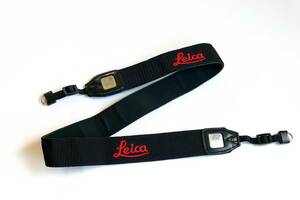 LEICA /ライカ カメラ ストラップ 黒地に刺繍赤文字 シイベルヘグナー 金具付き