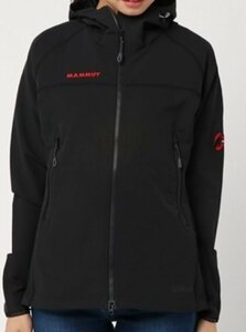 Mammut マムート ソフトシェルジャケット SOFtech CLIMB LIGHT Hooded Jacket Women 黒　ソフテック クライムライトフードジャケット 