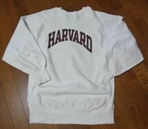 XL/ビンテージ/HARVARDハーバード/刺繍タグ/USA/染込み/90s/チャンピオンChampion/リバースウィーブ/スウェット/トレーナー/ホワイト_画像1