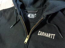 Mサイズ/カーハートCarhartt/LOOSE FIT/ジップアップパーカー/ジャケット/スウェット/トレーナー/バックプリント/ブラック黒_画像3