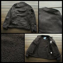 679/XL*新品 豪華 MANSACAD メンズ フェイクムートンB-3 ジャケット ボア BROWN_画像2