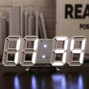 【置時計】壁掛け時計 デジタル時計　LED インテリア　両用　日本語説明書付き