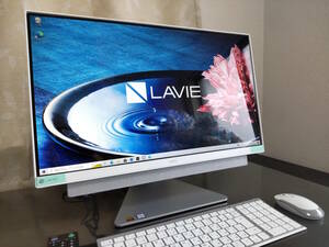【美品】第8世代 Core i7/新品SSD 1TB/大容量メモリ16GB/Office 2021/Blu-ray★23.8型 LAVIE Desk All-in-one DA770/KAW #242q