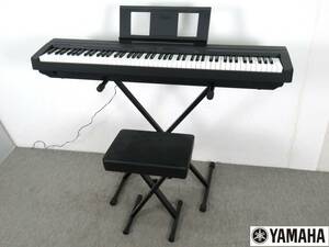 美品！YAMAHA ヤマハ 88鍵 デジタルピアノ P-45B 2019年製 最大同時発音数64 10音色 スタンド イス ペダル 取説付き 電子ピアノ