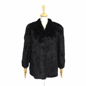 美品【 ELEGANCE L fur ★ ランク：A 】高級毛皮　ブラックミンク◆ハーフコート：70cm丈　ベーシック　ブラック　FREE SIZE◆T555T