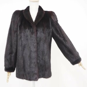 お値打ち品【 銀 SAGA MINK / BIGサイズ 】高級毛皮 ブラックミンク ◆ハーフコート 70cm丈 ◆黒色に近いDB ◆サイズ 13号 ◆T648Y