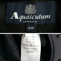 極美品【至高の逸品】Aquascutum アクアスキュータム メンズ シングルスーツ セットアップ 38R M〜Lサイズ ネイビー ストライプ 紺 ウール_画像10