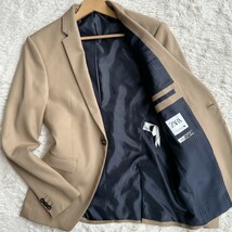 極美品【大人のお洒落】ZARA MAN ザラ テーラードジャケット 46 Mサイズ相当 ベージュ ブレザー 1B キャメル サイドベンツ 春秋冬 メンズ_画像1