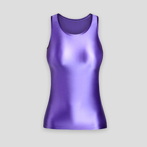 MJINM no sleeve Leotard fitness elasticity eminent .... lustre purple 