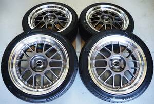 深リム メッシュ コマンダー02 17inch 4H100 7.0J+38 ガンメタ 新品 205/45R17 アクア ヴィッツ ヤリス フィット シャトル デミオ