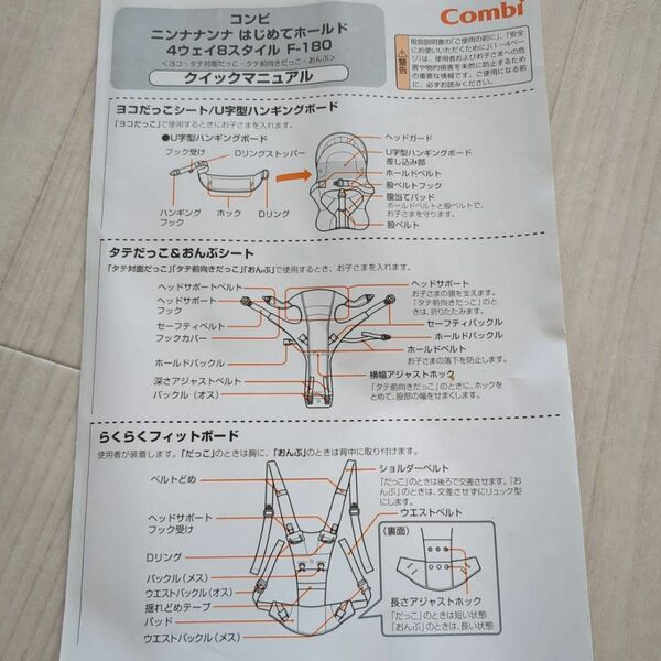 combi抱っこ紐☆ニンナナンナ