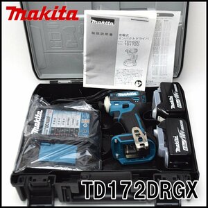 未使用 マキタ 充電式 インパクトドライバ TD172DRGX 18V 6.0Ah ブルー バッテリ2個・充電器・ケース付属 makita