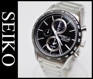 未使用 SEIKO SOLAR 腕時計 V172-0AP0 クロノグラフ スピリット セイコー SBPY119 黒文字盤 2023.6購入品