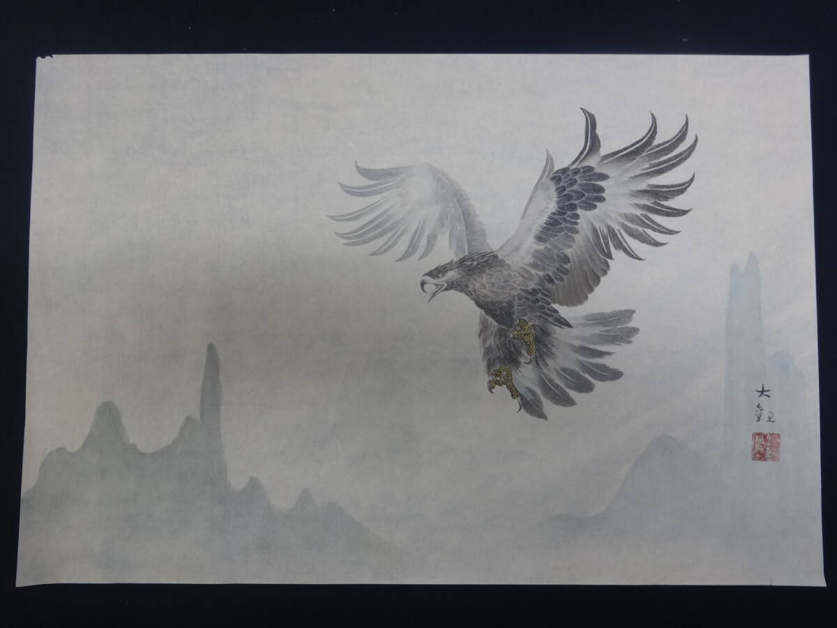 [Reproducción] Pintura de Yokoyama Taikan de un halcón y un águila, acuarela, coloreado en papel, sin marco, pintura japonesa, no es una impresión o fotografía, sino una pintura dibujada por un humano, yt80i, Cuadro, pintura japonesa, Flores y pájaros, Fauna silvestre