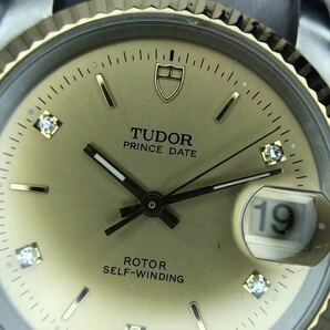 TUDOR チュードル チューダー Prince Date プリンスデイト 74033 Men’s メンズ 34mm watch 腕時計 AUTO 自動巻 YG SS 金 ダイヤ 稼働中の画像2
