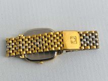 Omega オメガ seamaster シーマスター unisex ユニセックス 男女兼用 watch 時計 quartz QZ クォーツ スクエア ゴールド文字盤 稼働中_画像5