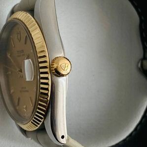 TUDOR チュードル チューダー Prince Date プリンスデイト 74033 Men’s メンズ 34mm watch 腕時計 AUTO 自動巻 YG SS 金 ダイヤ 稼働中の画像9