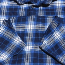 LOUNGE LIZARD ラウンジリザード 長袖シャツ ネルシャツ ドレスシャツ デザインシャツ 紺 青 白 オーバーチェック 3 サイズ M 〜 L _画像7