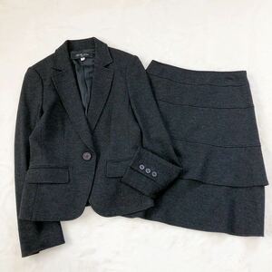 MICHEL KLEIN Michel Klein skirt suit jacket setup charcoal gray tia-do wool 100% 38 36 M S