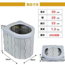 折り畳み簡易トイレ 携帯用セット 非常用トイレ 折りたたみ式 防災 防臭袋各15個付 簡易トイレ アウトドア 車中泊グッズ 車載用 防災用品_画像3