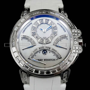 HARRY WINSTON ハリーウィンストン オーシャントリレトロ【400-MCRA44W】バゲットダイヤモンド ホワイトゴールド WG 青針 腕時計 本体のみ