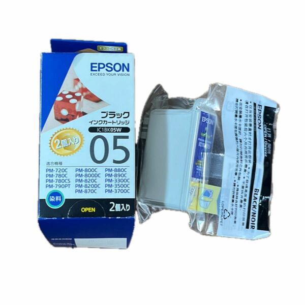 EPSON 純正　インクカートリッジ カラー　IC1BK05W ブラック　1個
