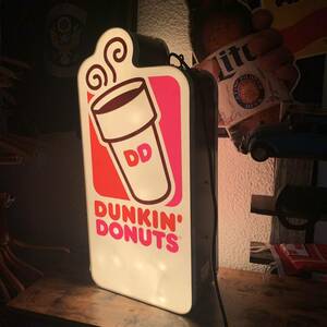 ビンテージ　DUNKIN' DONUTS ダンキンドーナツ　ライトサイン　看板　照明　両面タイプ　アメリカ製　企業ロゴ　USA ガレージ　店舗