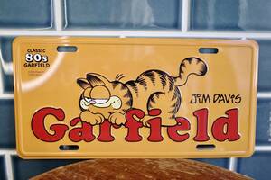  new goods GARFIELD Garfield YELLOW metal autograph number plate signboard Setagaya base Ame Cara en Boss 