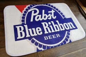 新品　Pabst Blue Ribbon パブスト　玄関マット　アメリカ インテリア　アメリカンハウス バー　ストアディスプレイ　バーバー