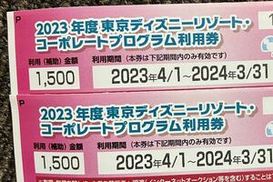 東京ディズニーリゾート コーポレートプログラム利用券 コード通知のみ　