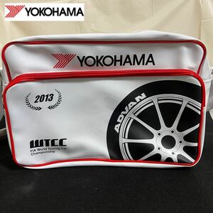 ST■ YOKOHAMA ヨコハマ ヨコハマタイヤ エナメルバッグ エナメルショルダーバッグ ADVAN アドバン 2013 WTCC タイヤ 限定 白 赤