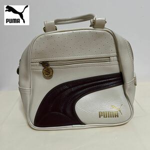 ST■ PUMA プーマ ミニボストン トートバッグ ボストンバッグ ハンドバッグ スポーツバッグ アイボリー 白 ブラウン 茶色 男女兼用 