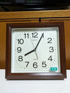 SEIKO セイコー 壁掛け時計 掛時計 昭和レトロ 木枠クオーツ QUARTZクオーツ式日本製木QA485Bアンティーク