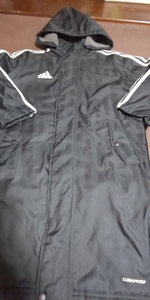 adidas reverse side boa, black, white bench coat size 130