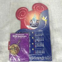 Tokyo Disneyland 20周年 チャーム ミッキー 2003 カレンダー Disney 東京ディズニーランドTDL 紫 未使用 非売品 【M0136】_画像1