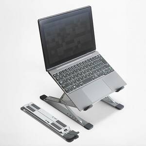  free shipping * folding type laptop stand height * angle adjustment slip prevention carrying aluminium alloy made personal computer stand ( silver )