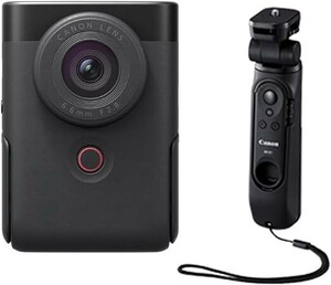 全額返金保証！最速発送！【Canon Vlogカメラ PowerShot V10 トライポッドグリップキット ブラック 新品未開封】（202310-23154-kaitori）