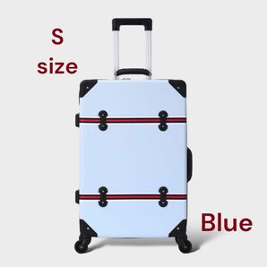 トランク型キャリーケース　スーツケース　Sサイズ　ブルー　 TSAロック　ダイヤルロック　静音　軽量　機内持ち込み