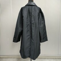 美品/ダーバンD'URBAN/ビンテージ/ヴィンテージ/古着/オーバーサイズ/ナイロン/襟レザー/中綿入り/ロングコート/ステンカラーコート/M/黒/_画像2