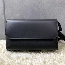 現行/極美品 ●dunhill ダンヒル メンズ ハーネス ウエストエンド ショルダーバッグ ボディ エンボスロゴ ブラック 黒 レザー 革 斜めがけ_画像2