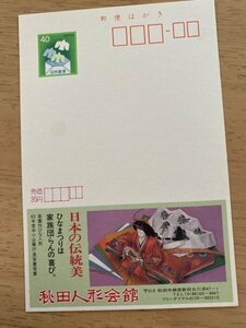 Art hand Auction Postkarte mit einem Nennwert von 40 Yen Echo-Postkarte Unbenutzte Postkarte Werbepostkarte Akita Doll Hall Doll's Festival Dolls, Antiquität, Sammlung, Briefmarke, Postkarte, Postkarte