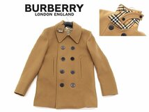 32万新品◆52=XL◆BURBERRYバーバリー◆錨ボタンウールブレンドPコート『CLAYTHORPE』キャメル 1円_画像1