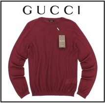 19万新品訳有◆L◆GUCCI グッチ総カシミア ㈱ケリング ボルドーニット_画像1