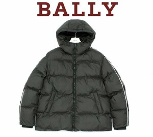 20万新品◆BALLY◆50=L◆中綿入り袖バリーストライプダウンジャケット 灰カーキ 1円