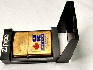 [3112] 火花あり ZIPPO ジッポ ソリッドブラス SOLID BRASS CANADA OK GIFT SHOP カナダ ギフトショップ 喫煙具 ケース付き